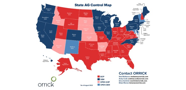 State Attorneys General control map