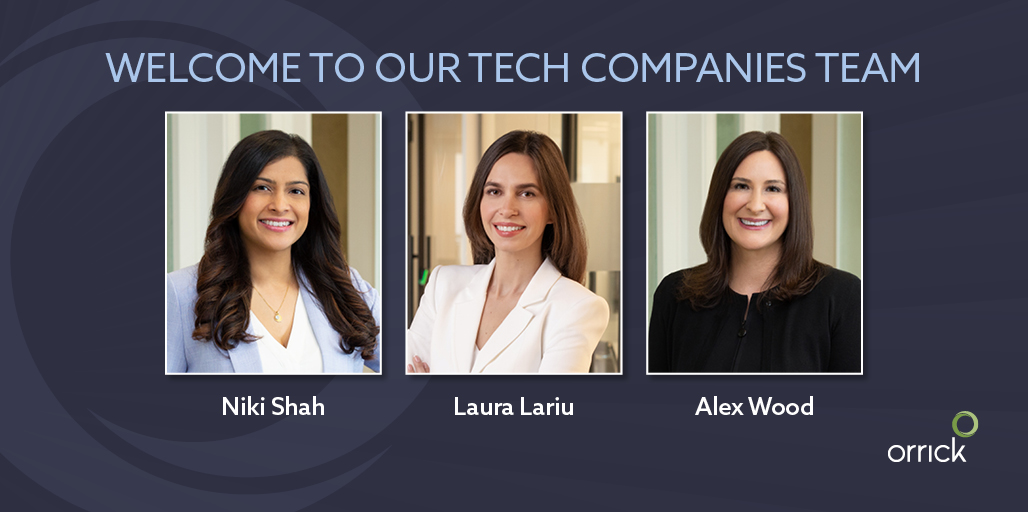 Welcome to our Tech Companies team: Niki Shah, Laura Lariu, Alex Wood